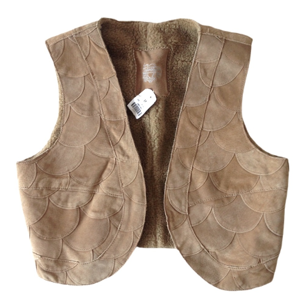 Vintage “CAR MAR” Shearling Vest Sand Color Sz. S